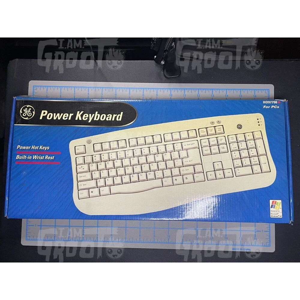 GE Power Keyboard PS/2 H097798 PC Windows XP Vintage General Electric TESTED